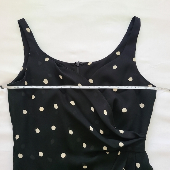 Vintage David Warren polka-dot faux wrap dress Classic Minimalist Closet Staple - Picture 5 of 14
